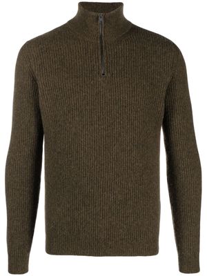 Roberto Collina half-zip ribbed-knit jumper - Green