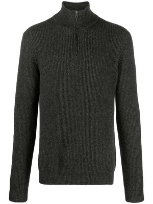 Roberto Collina half-zip ribbed-knit jumper - Grey