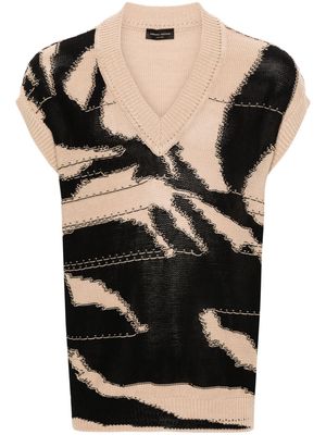 Roberto Collina intarsia-knit cotton vest - Neutrals