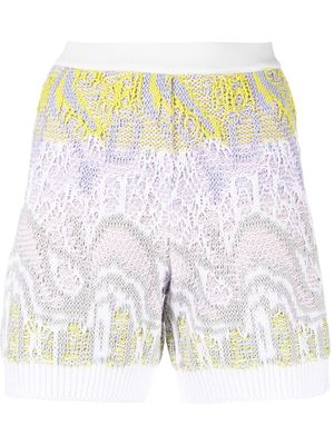 Roberto Collina interwoven knit-design shorts - White