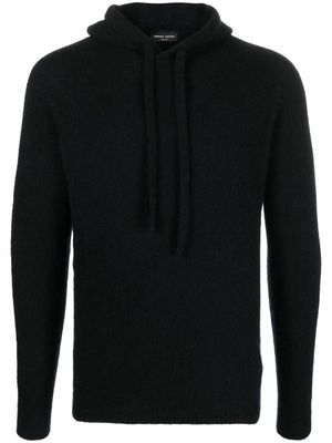Roberto Collina knitted cashmere-silk hoodie - Black