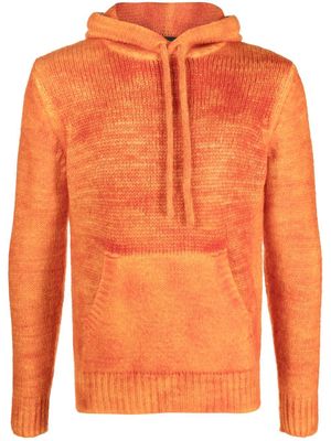 Roberto Collina knitted drawstring hoodie - Orange