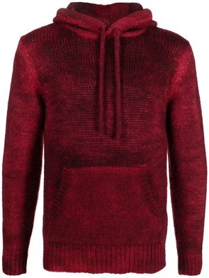 Roberto Collina knitted drawstring hoodie - Red