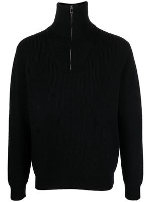 Roberto Collina knitted half-zip jumper - Black