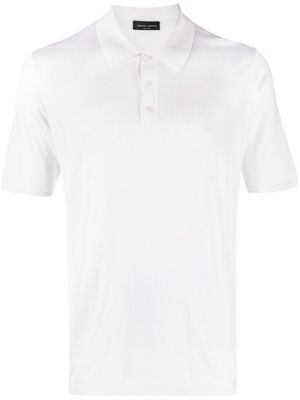 Roberto Collina knitted silk polo shirt - White