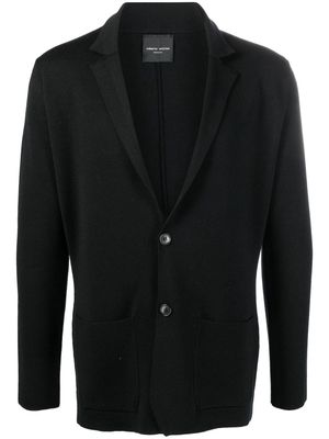 ROBERTO COLLINA knitted single-breasted merino blazer - Black