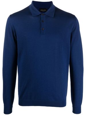 Roberto Collina long-sleeve polo shirt - Blue