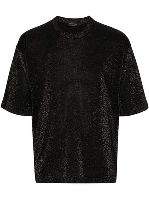 Roberto Collina lurex-detail short-sleeve T-shirt - Black