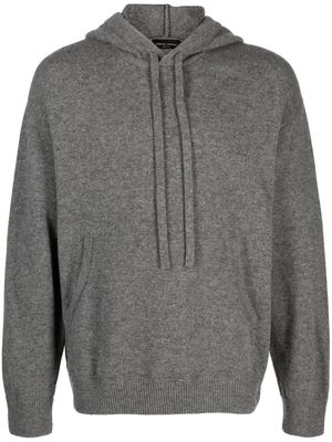 Roberto Collina mélange-effect merino-blend knitted hoodie - Grey