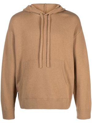 Roberto Collina merino wool-blend knitted hoodie - Brown