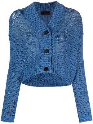 Roberto Collina open-knit button-fastening cardigan - Blue