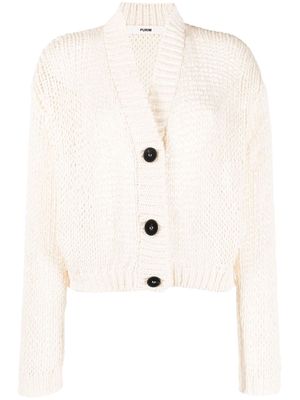 Roberto Collina open-knit button-fastening cardigan - White