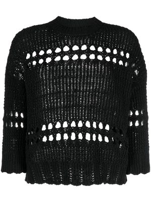Roberto Collina open-knit organic-cotton jumper - Black