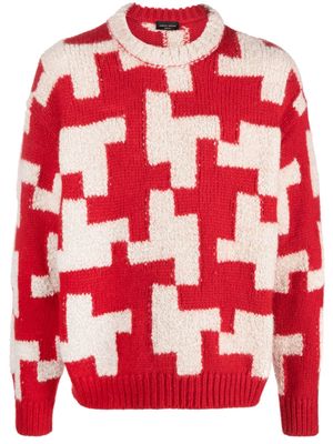 Roberto Collina patterned intarsia-knit crew-neck jumper - Red