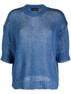 Roberto Collina perforated-design knitted jumper - Blue