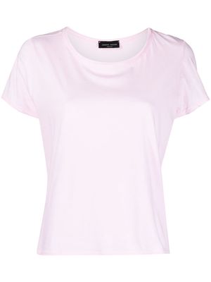 Roberto Collina pleat-detail cotton T-shirt - Pink