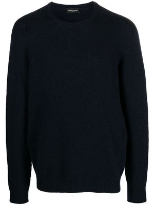 Roberto Collina purl-knit ribbed-trim jumper - Blue