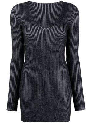 Roberto Collina ribbed-knit merino-wool minidress - Grey