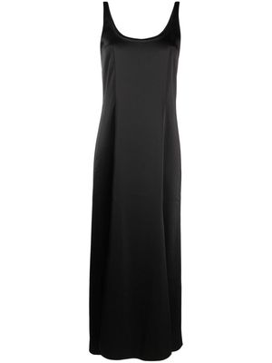 Roberto Collina round-neck sati-finish dress - Black