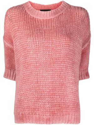 Roberto Collina short-sleeve chunky-knit jumper - Pink