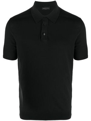 Roberto Collina short-sleeve cotton polo shirt - Black