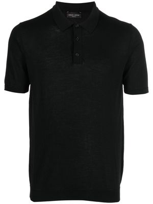 Roberto Collina short-sleeve knitted polo shirt - Black