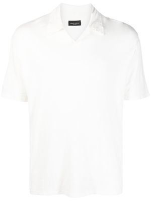 Roberto Collina short-sleeve linen-flax polo shirt - Neutrals
