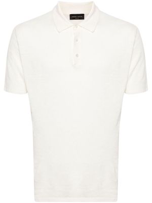 Roberto Collina short-sleeve linen polo shirt - White