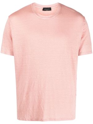 Roberto Collina short-sleeve mélange linen T-shirt - Pink