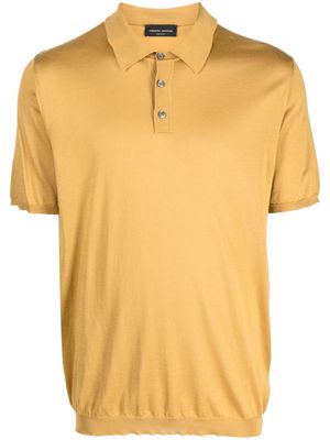 Roberto Collina short-sleeve silk polo shirt - Yellow