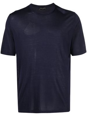 Roberto Collina short-sleeve silk T-shirt - Blue