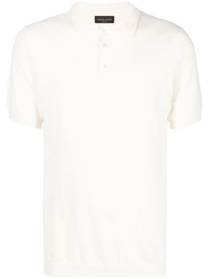 Roberto Collina short-sleeved cotton-blend polo top - Neutrals