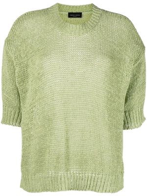 Roberto Collina short-sleeved knitted top - Green