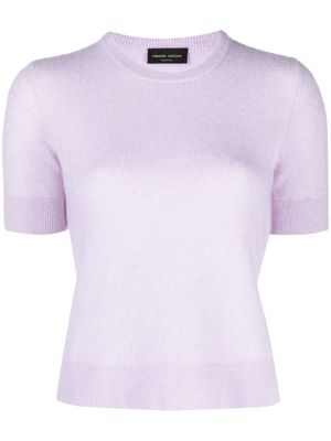Roberto Collina short-sleeved knitted top - Purple