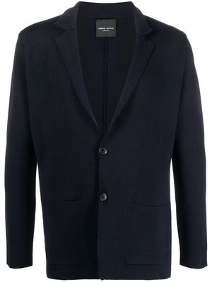 ROBERTO COLLINA single-breasted merino blazer - Blue