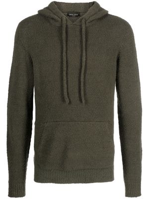 Roberto Collina slim-cut knitted hoodie - Green
