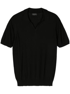 Roberto Collina split-neck polo shirt - Black