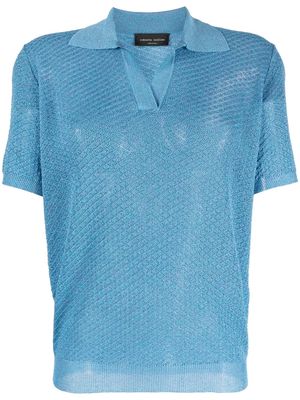 Roberto Collina spread-collar knit polo shirt - Blue