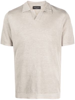 Roberto Collina spread-collar short-sleeved polo shirt - Neutrals