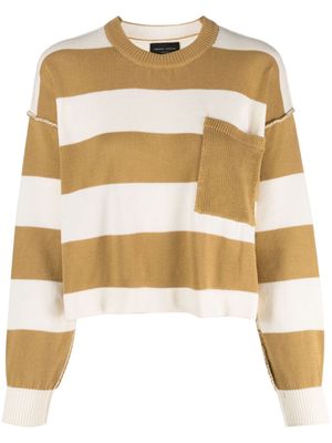 Roberto Collina stripe-pattern cotton jumper - White