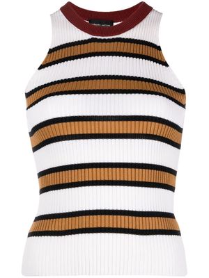 Roberto Collina striped knitted sleeveless top - Neutrals