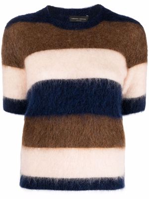Roberto Collina striped short-sleeve jumper - Brown