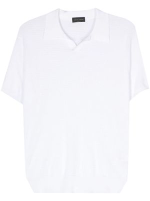 Roberto Collina textured cotton polo shirt - White
