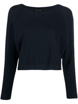 Roberto Collina three-quarter sleeves knitted top - Blue
