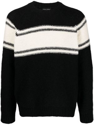 Roberto Collina two-tone design wool-blend jumper - Black