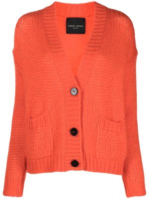 Roberto Collina V-neck alpaca wool-blend cardigan - Orange