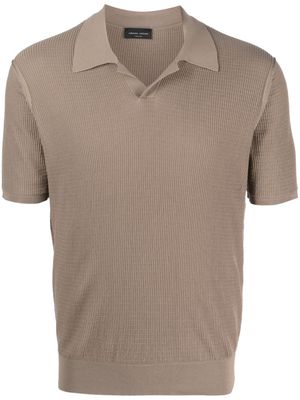 Roberto Collina V-neck cotton polo shirt - Grey