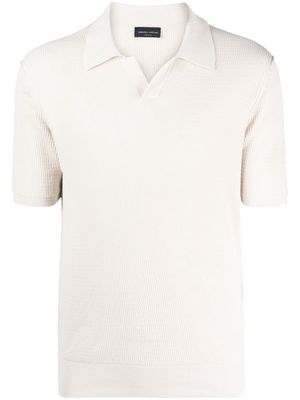 Roberto Collina V-neck cotton polo shirt - Neutrals