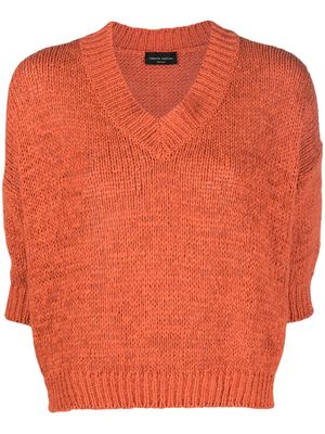 Roberto Collina V-neck knitted jumper - Orange