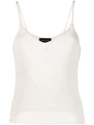Roberto Collina V-neck knitted top - Neutrals